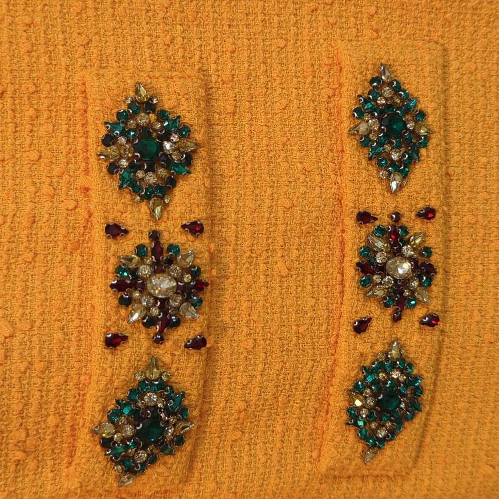 NWT Sz S Tuckernuck Yellow Bracelet Sleeve  Dress with Rhinestone Embellishments - Picture 3 of 5